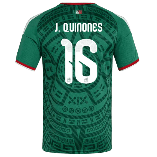 J.Quiñones #16 Mexico Home Soccer Jersey 2026 World Cup