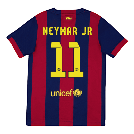 Maillot de football rétro domicile Barcelone NEYMAR JR #11 2014/15
