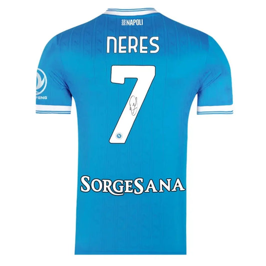 Camiseta de Fútbol Local del Napoli 2025/26 Firmada por Neres #7