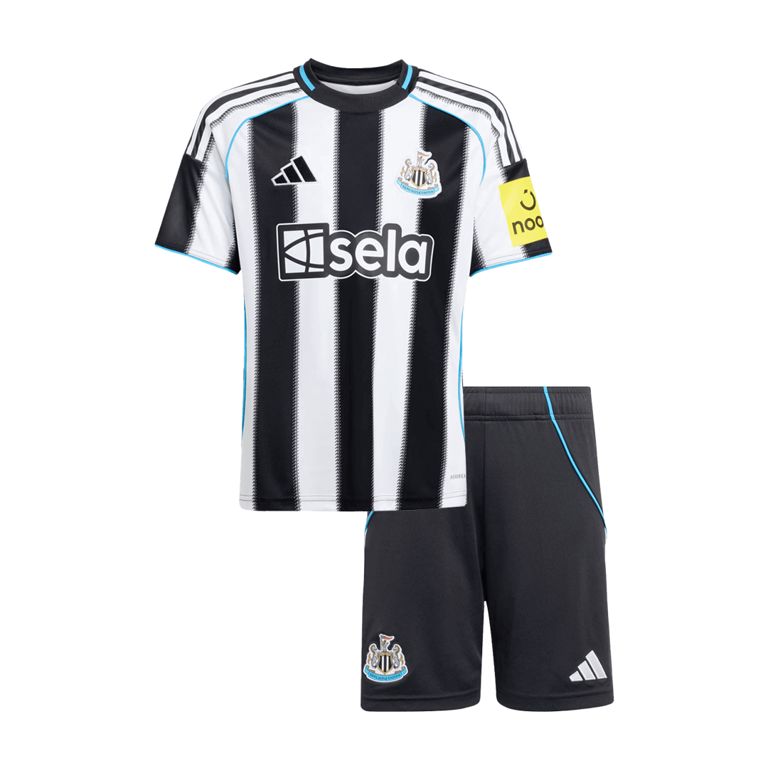 Equipación infantil del Newcastle United para la temporada 2025/26 (camiseta + pantalón corto)