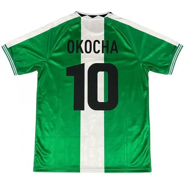 Camiseta de fútbol local retro de Okocha #10 Nigeria 1996