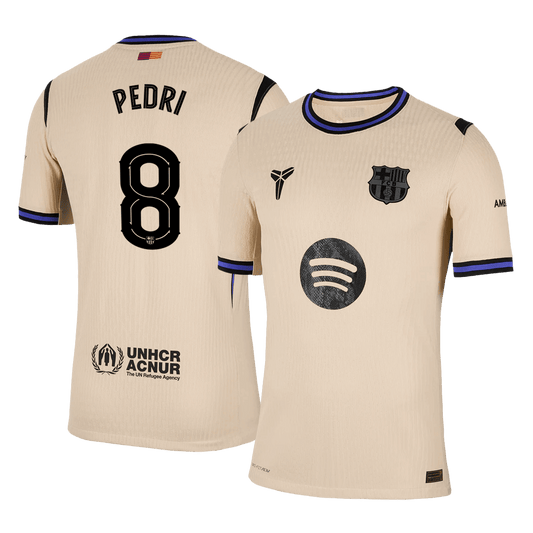 Maillot extérieur du FC Barcelone, version joueur, PEDRI n°8 - Ligue des Champions 2025/26