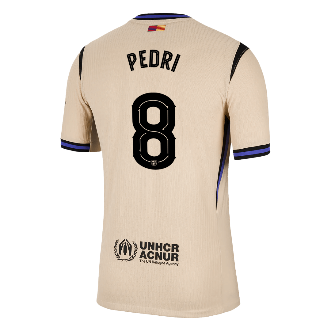 Camiseta de fútbol PEDRI #8 del Barcelona, ​​versión visitante, temporada 2025/26 - Champions League