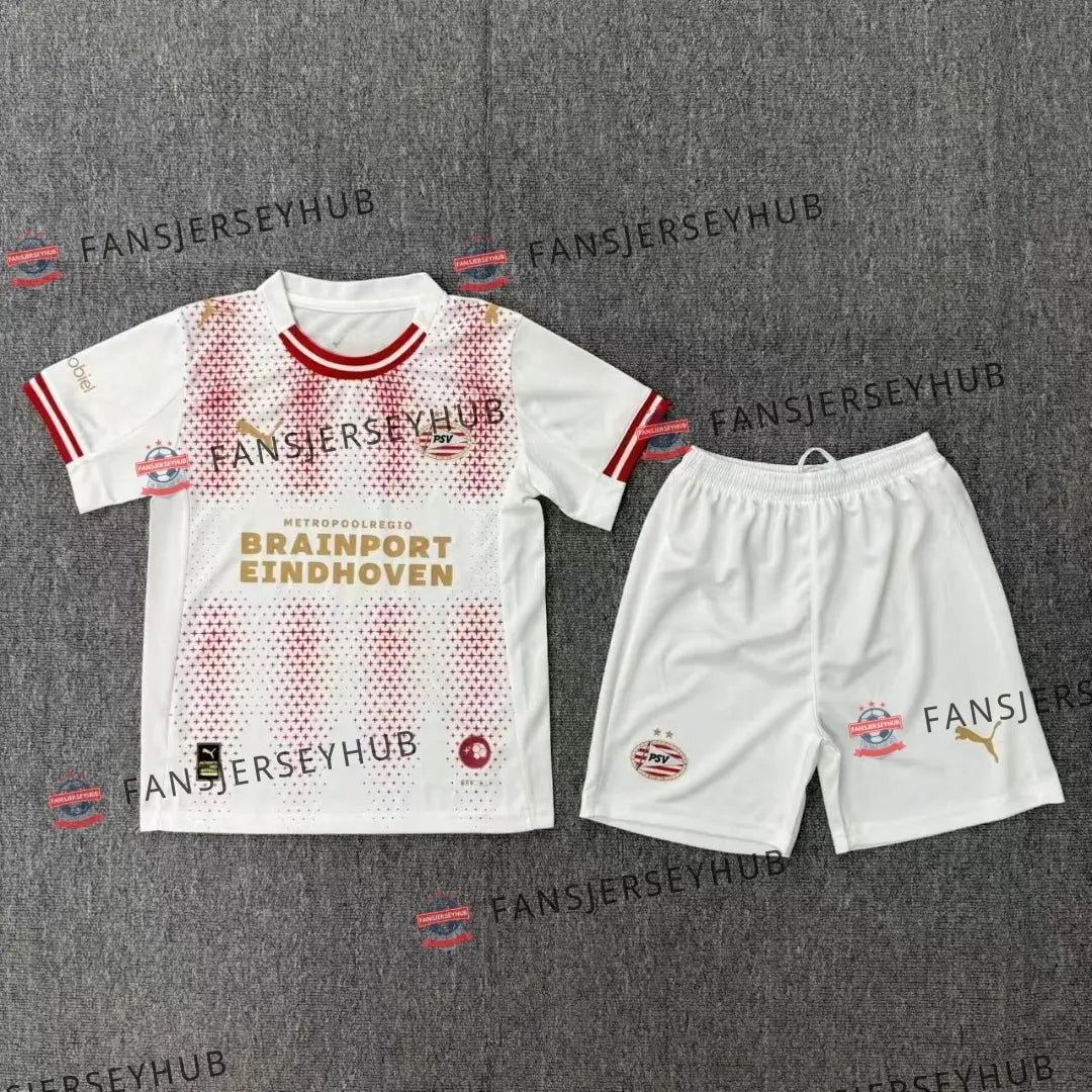 Equipación de Fútbol para Niño PSV Eindhoven, Cuarta Equipación Visitante - Camiseta+Pantalón Corto 2025/26