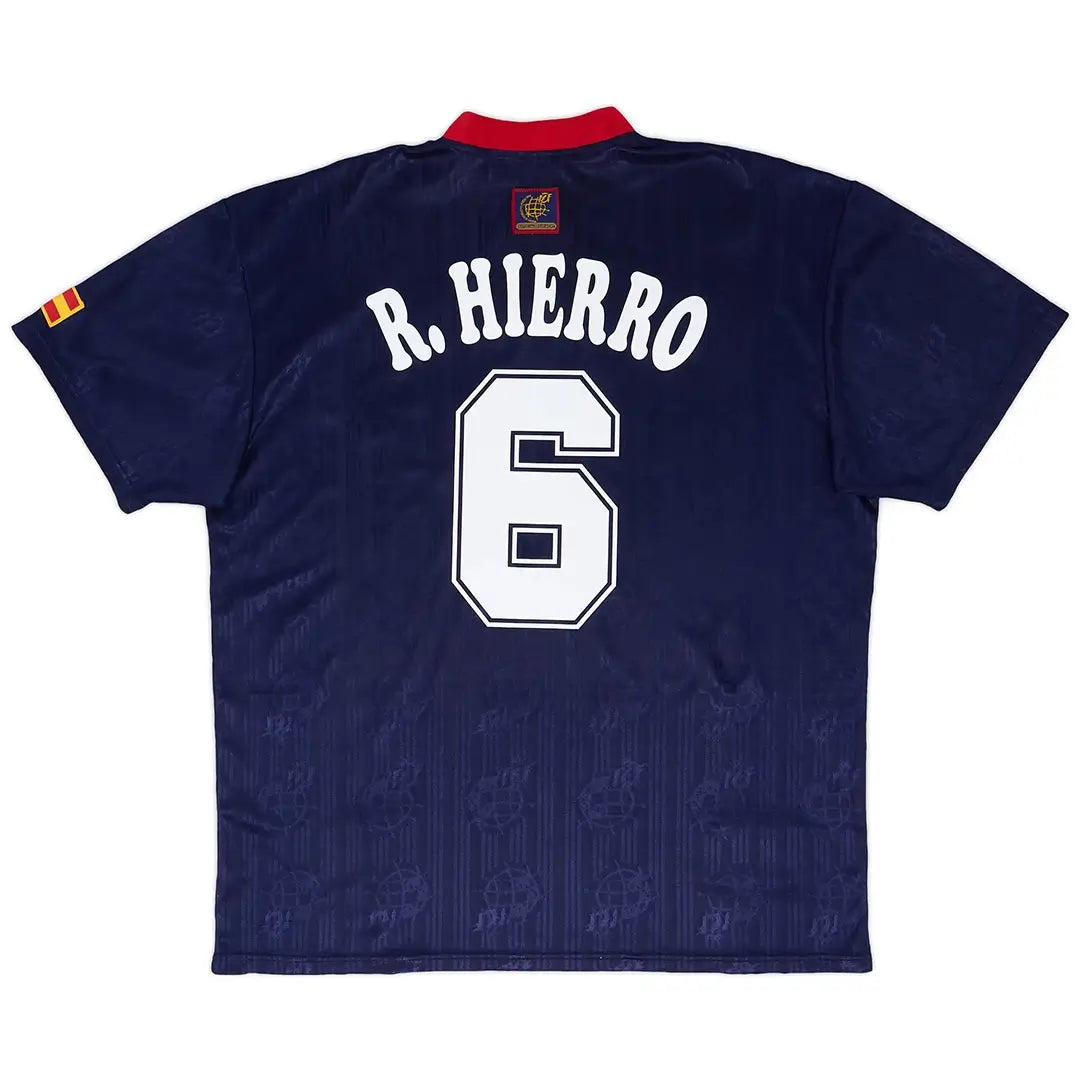 Camiseta de fútbol retro de visitante de R. HIERRO #6 España 1996