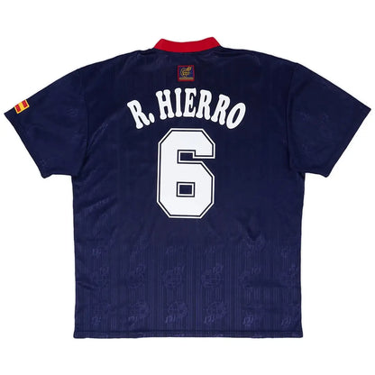 Camiseta de fútbol retro de visitante de R. HIERRO #6 España 1996