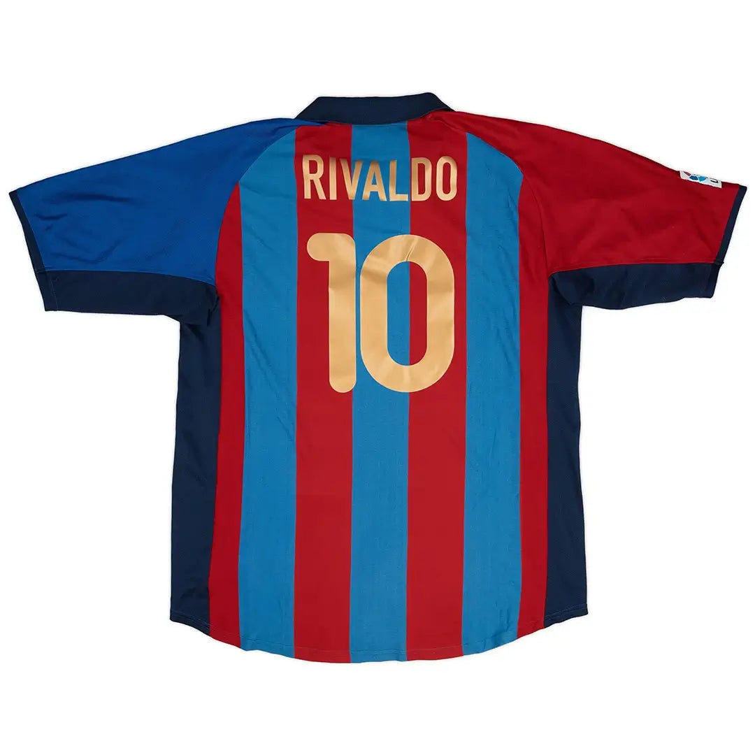 Camiseta de fútbol local RIVALDO #10 Retro Barcelona 2001/02