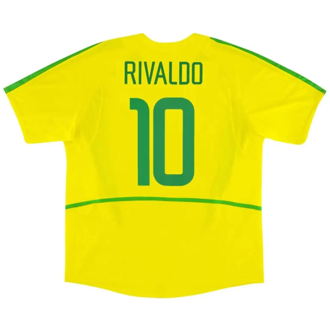 Camiseta de fútbol retro local RIVALDO #10 Brasil 2002/03
