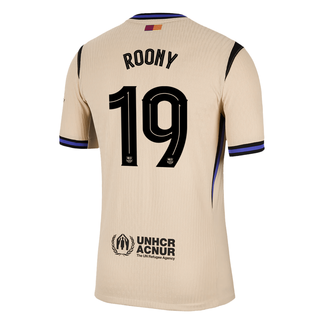 Camiseta de Roony nº 19 del Barcelona, ​​versión visitante, temporada 2025/26 - Champions League