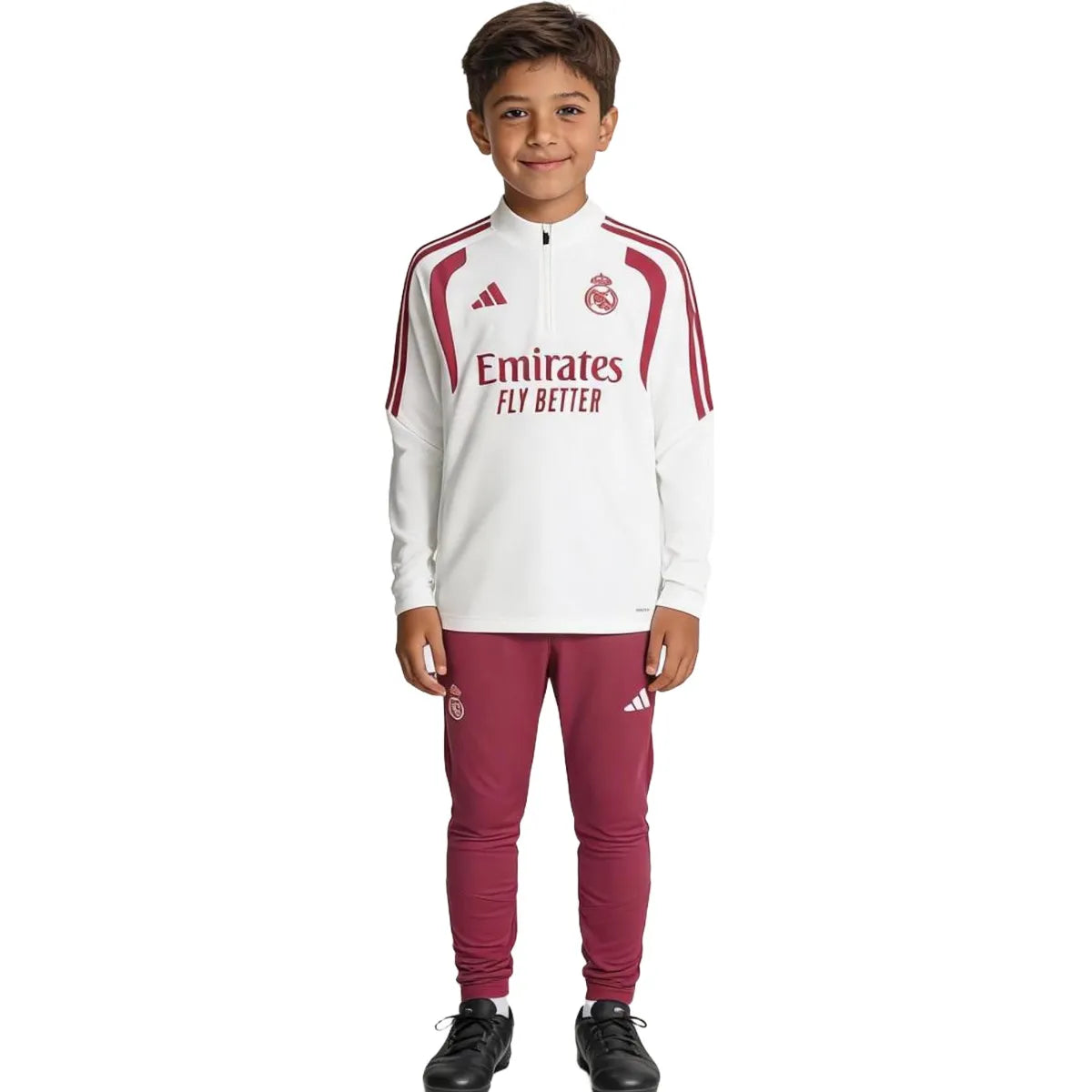 Survêtement enfant Barcelone à fermeture éclair 1/4 noir 2025/26