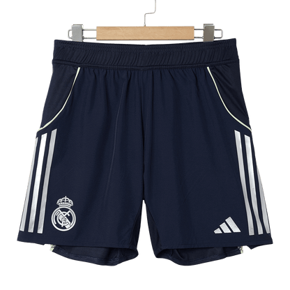 Pantalones cortos de fútbol Real Madrid, versión visitante, temporada 2025/26