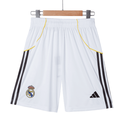 Pantalón corto de fútbol del Real Madrid, temporada 25/26, blanco