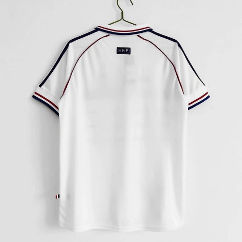 Camiseta de fútbol retro de visitante de Francia 1998