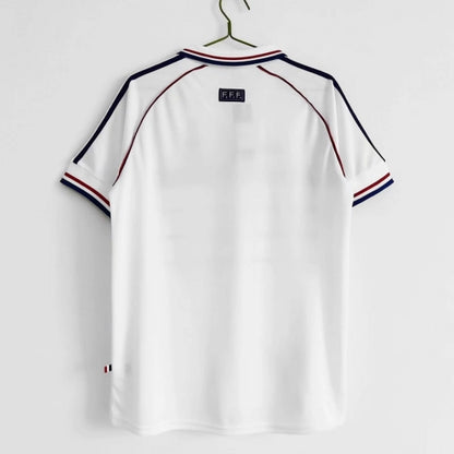 Camiseta de fútbol retro de visitante de Francia 1998