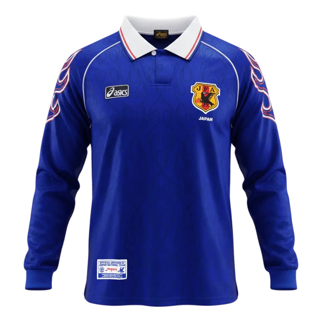 Camiseta retro de fútbol de manga larga de Japón 1998 para el Mundial (local)