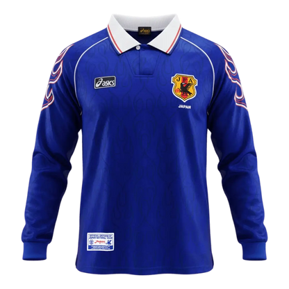 Camiseta retro de fútbol de manga larga de Japón 1998 para el Mundial (local)