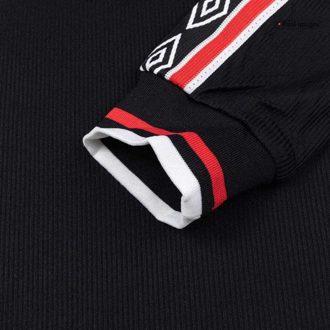 Camiseta de fútbol retro de manga larga de visitante del Manchester United 1998/99, negra