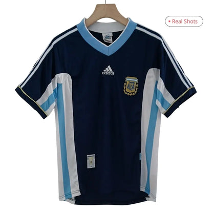 Camiseta retro de fútbol visitante de Argentina 1998 para hombre