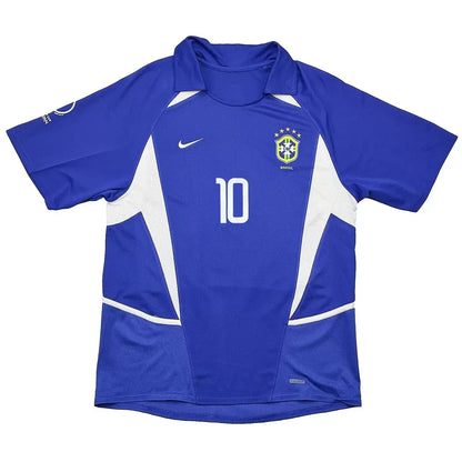 Camiseta de fútbol retro Rivaldo #10 Brasil 2002 visitante