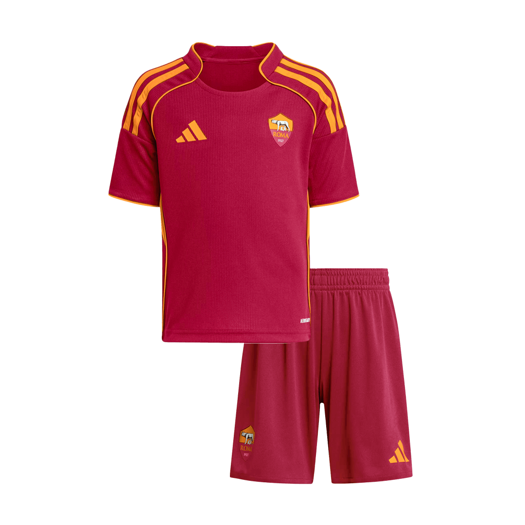 Equipación infantil de fútbol de la Roma para la temporada 2025/26 - Camiseta + Pantalón corto