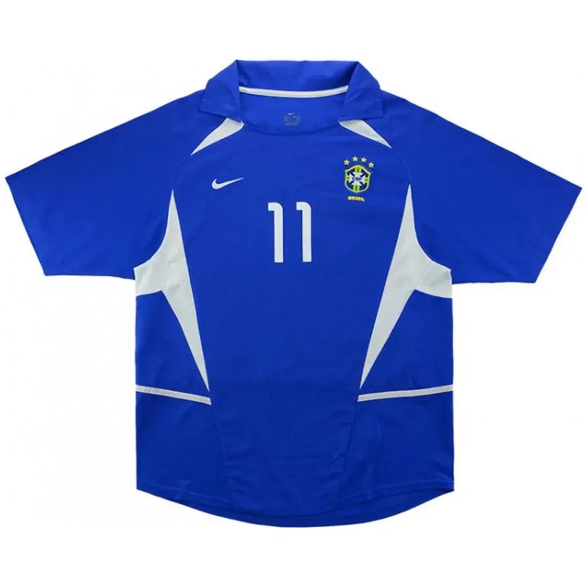 Ronaldinho #11 Brasil 2002 Camiseta de Fútbol Retro Visitante