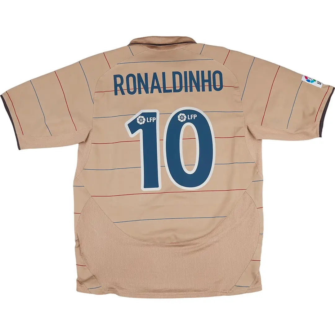 Camiseta retro de visitante de Ronaldinho #10 del Barcelona 2003/04