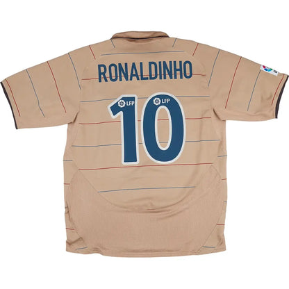 Camiseta retro de visitante de Ronaldinho #10 del Barcelona 2003/04