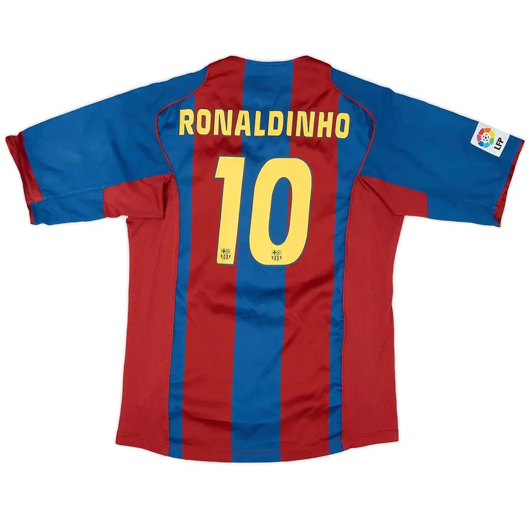 Camiseta retro de local del Barcelona 2004/05 Ronaldinho #10