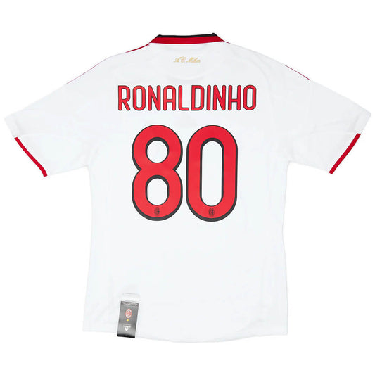 Camiseta retro de visitante del AC Milan 2009/10 con el número 80 de Ronaldinho