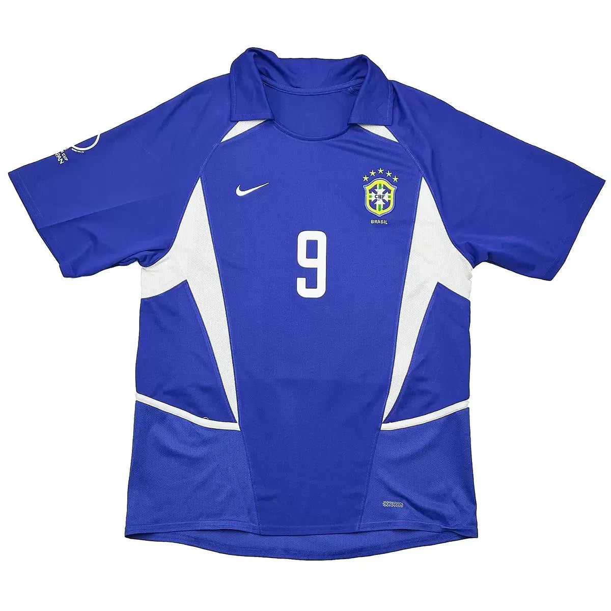 Camiseta retro de fútbol de visitante Ronaldo #9 Brasil 2002