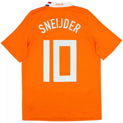 Camiseta de Fútbol Retro SNEIJDER #10 Países Bajos Euro 2008 Local