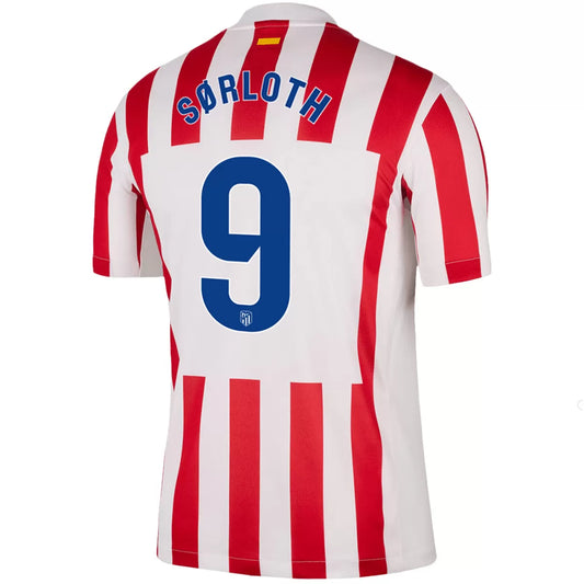 SØRLOTH #9 Atletico Madrid Home Soccer Jersey 2025/26