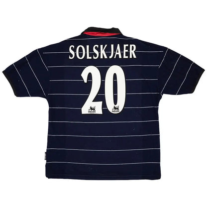 Camiseta de fútbol retro de visitante Solskjaer #20 del Manchester United 1999/00