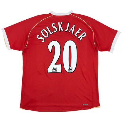 Camiseta de fútbol retro local Solskjaer #20 del Manchester United 2006/07
