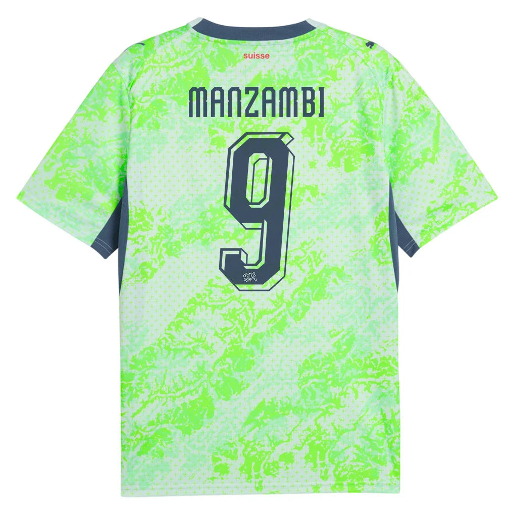Manzambi #9 Switzerland 2026 World Cup Away Soccer Jersey