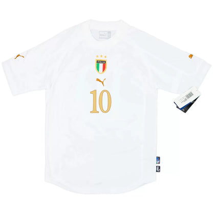 Camiseta de fútbol retro de visitante TOTTI #10 Italia 2004