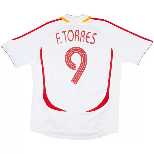 Maillot de football rétro extérieur de Torres n°9 Espagne 2006