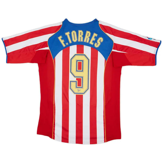 Maillot de football rétro domicile 2004/05 de Torres n°9, Atlético Madrid