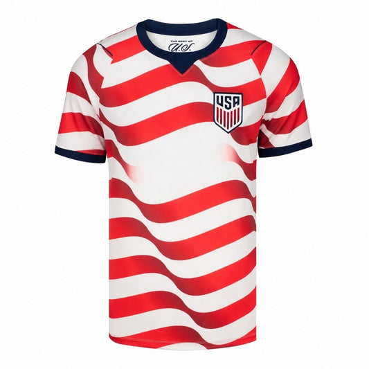 Camiseta de fútbol de local USMNT USA Outlaws 2026 rojo y blanco