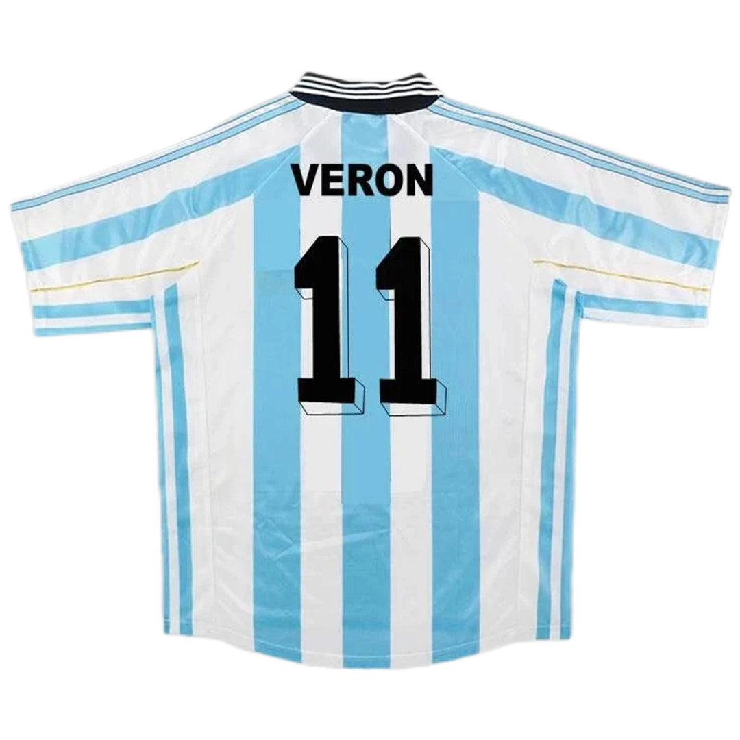 VERON #11 Argentina 1998 Camiseta de fútbol retro local