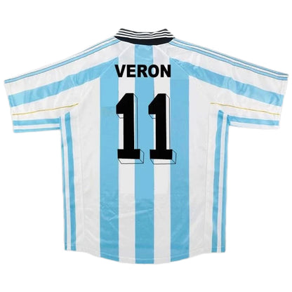 VERON #11 Argentina 1998 Camiseta de fútbol retro local