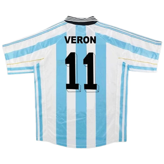 VERON #11 Argentine 1998 Maillot de Football Rétro Domicile