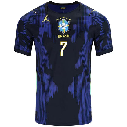 Camiseta de fútbol de visitante de Brasil Vini Jr. #7 Copa Mundial 2026
