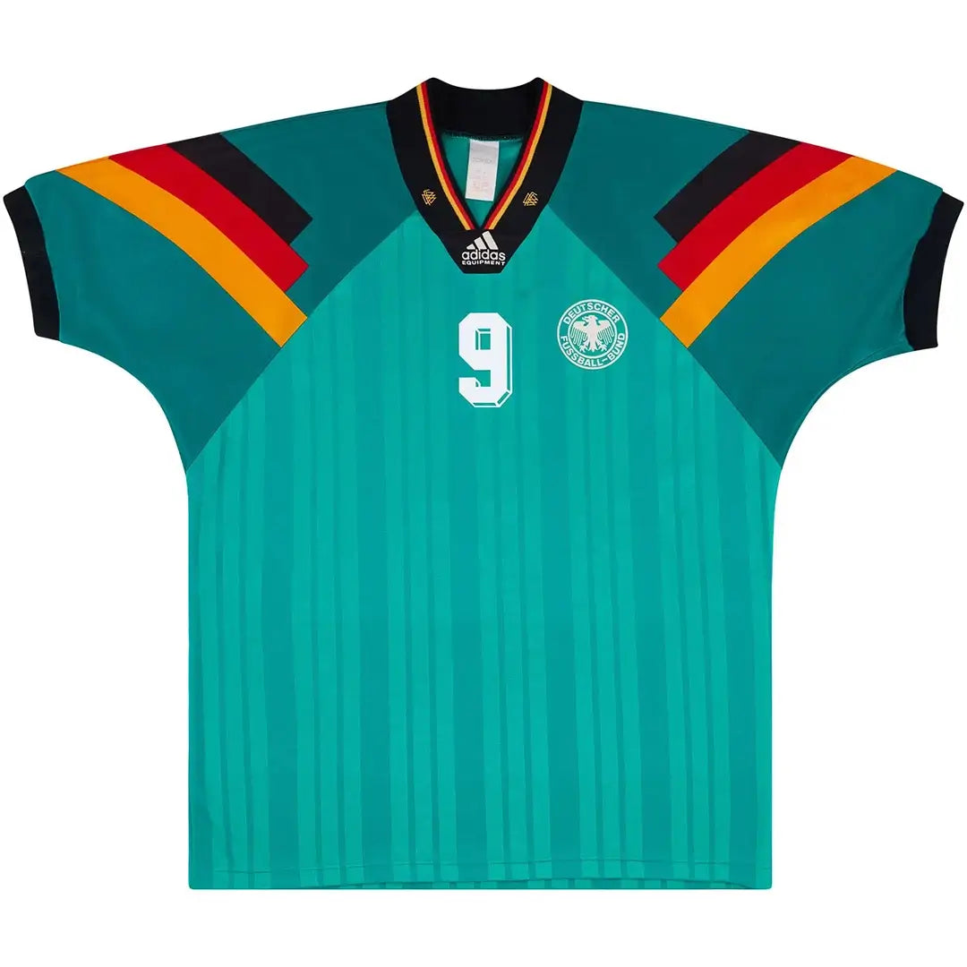 Völler #9 Camiseta Retro Alemania Visitante Eurocopa 1992