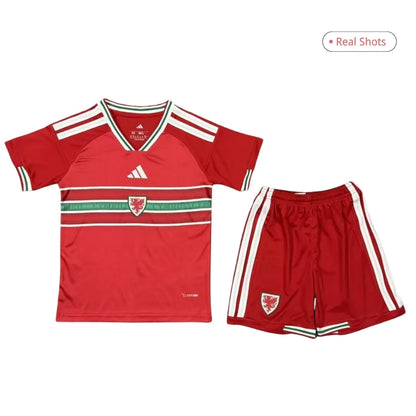 Kit local de Gales para niños (Camiseta y pantalón corto) para el Mundial 2026