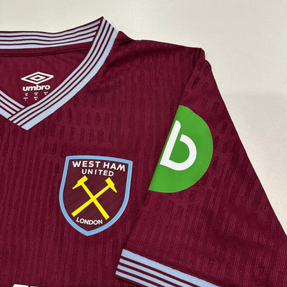 Camiseta de fútbol del West Ham United, versión jugador, local, temporada 2025/26