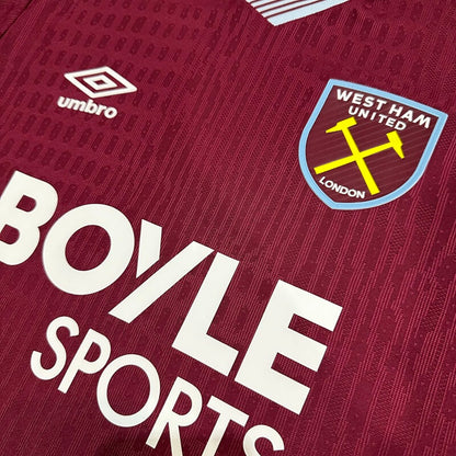 Camiseta de fútbol del West Ham United, versión jugador, local, temporada 2025/26