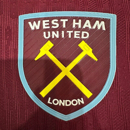 Camiseta de fútbol del West Ham United, versión jugador, local, temporada 2025/26