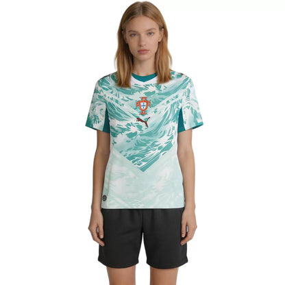 Camiseta de visitante de fútbol de Portugal para mujer Copa Mundial 2026