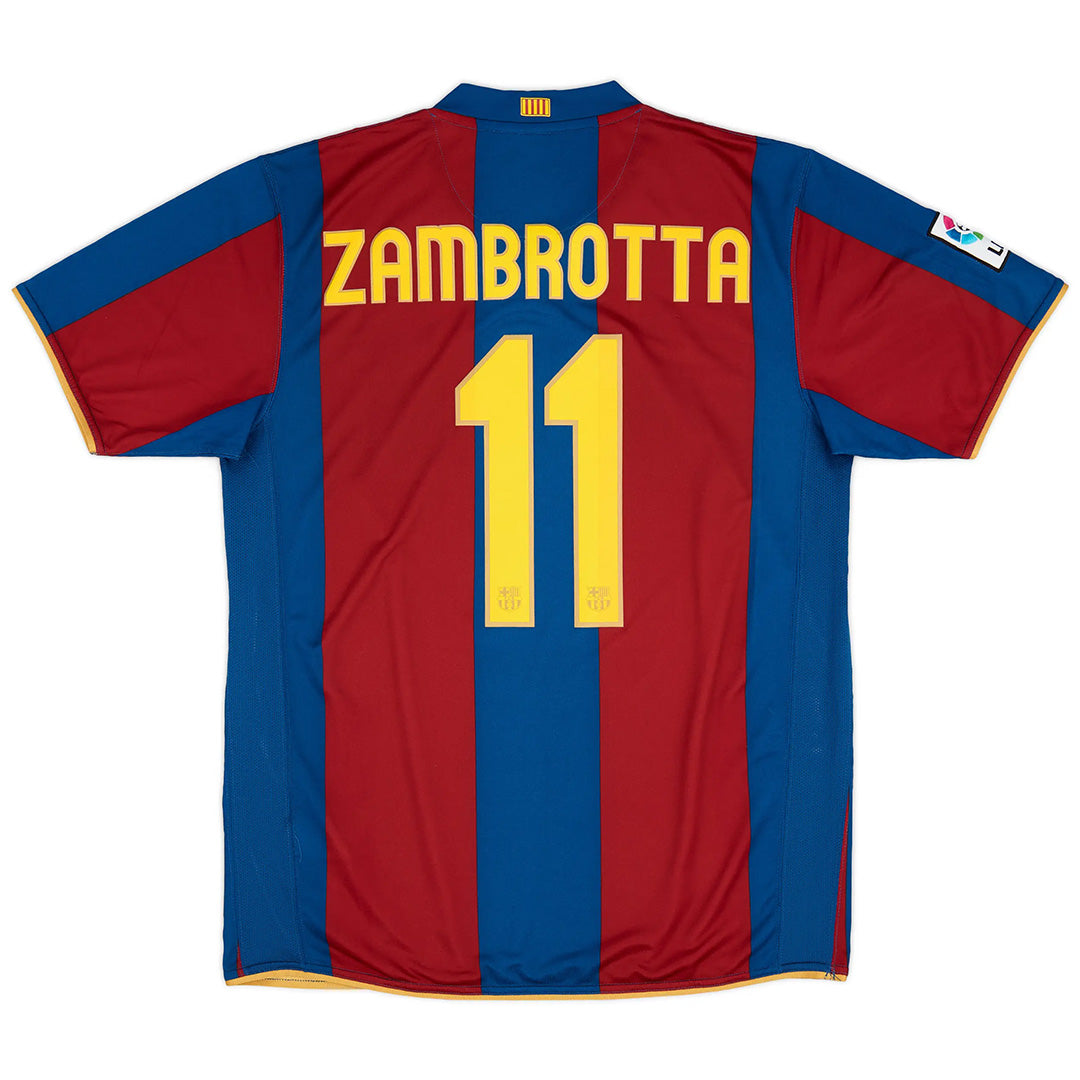 Camiseta de fútbol retro de local del Barcelona 2007/08 Zambrotta #11